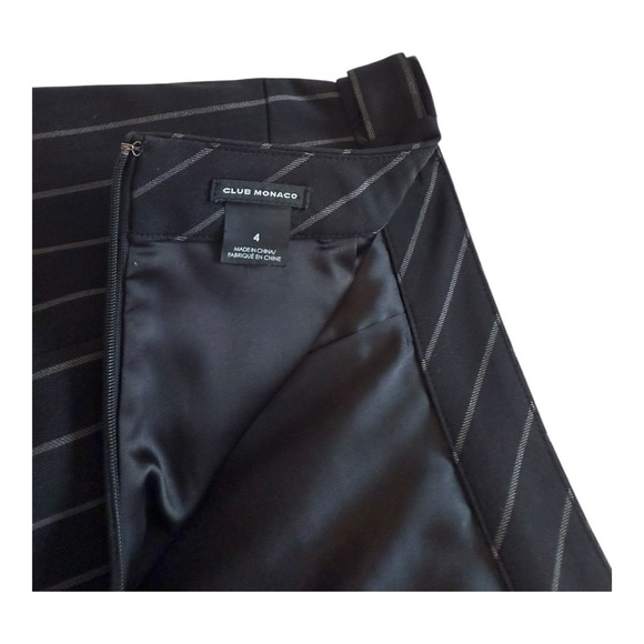 Club Monaco Black / Grey Wool Pinstripe Pencil Skirt - Size 4 - Picture 8 of 13
